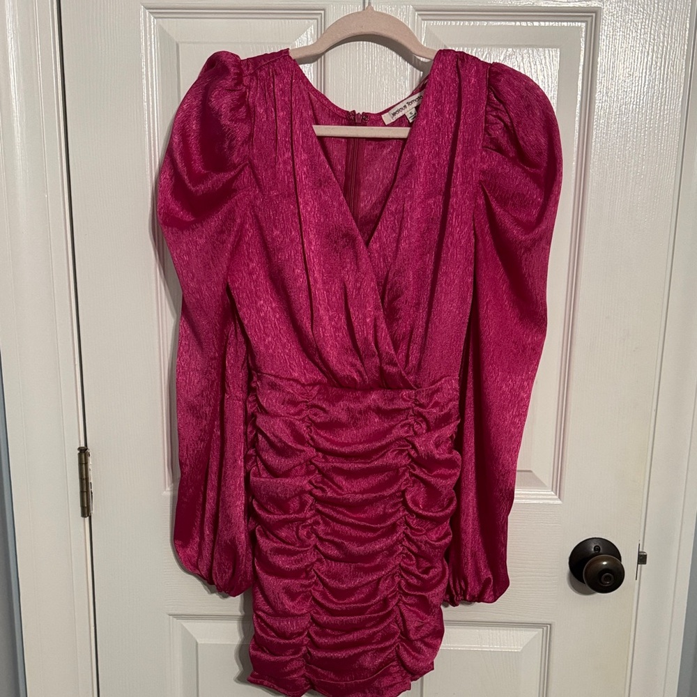 Jealous Tomato Fuchsia Ruched Mini Dress